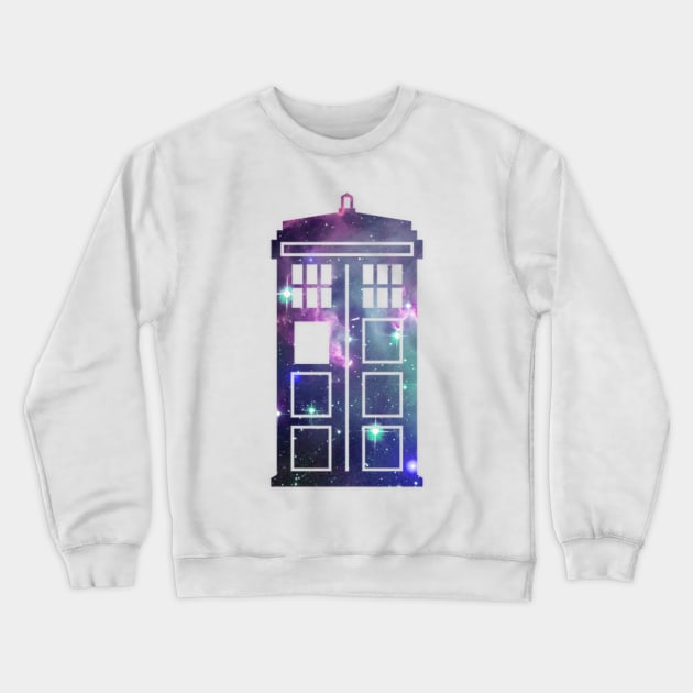 Cosmic Galaxy Time Machine Tardis Crewneck Sweatshirt by charlescheshire